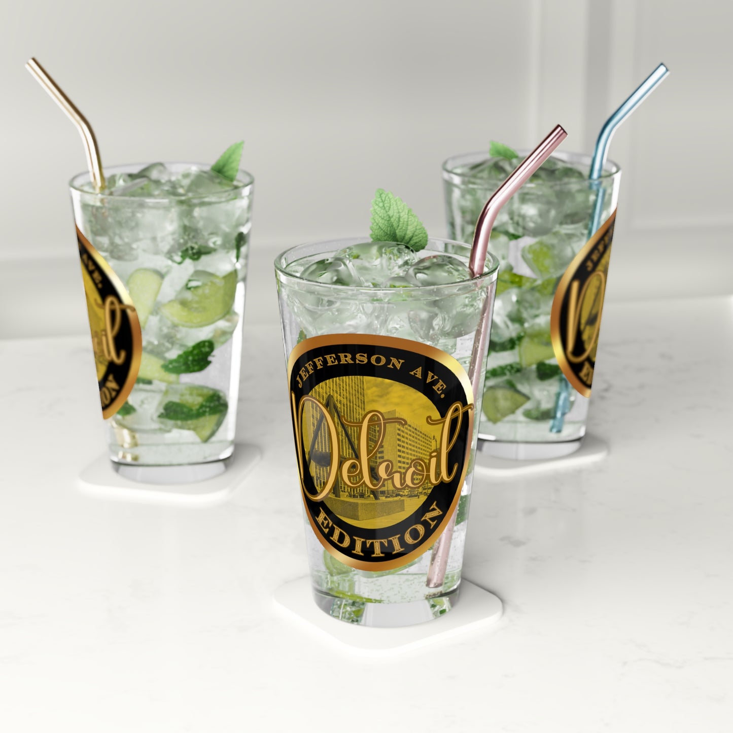 Jefferson Avenue Pint Glass, 16oz