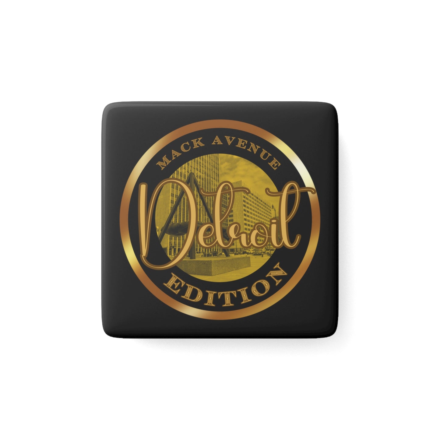 Mack Avenue Porcelain Magnet, Square