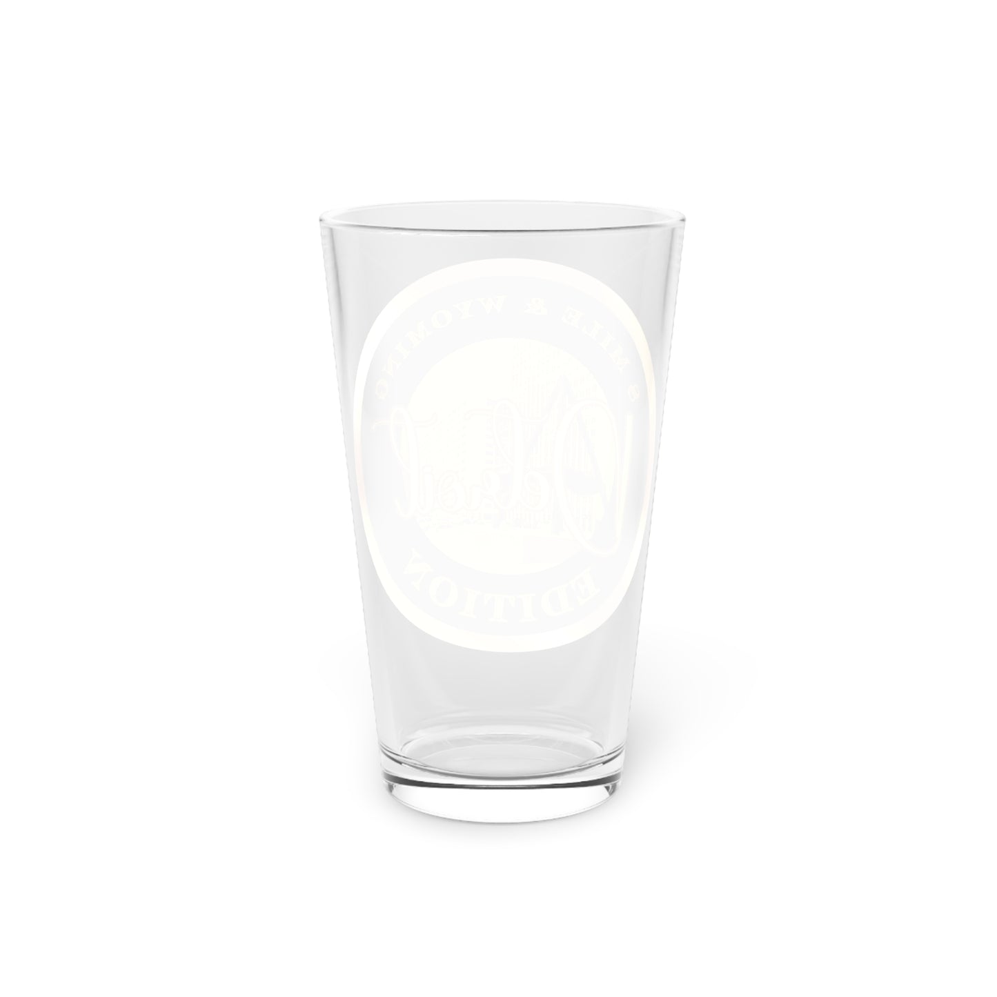 8 Mile & Wyoming Pint Glass, 16oz